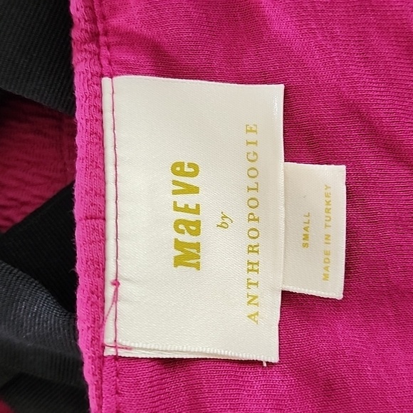 Maeve Anthropologie Pink and Black Tie Back Corset Style Tank Top Size Small - Picture 8 of 10